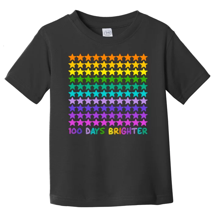 100 Days Of School Brighter Rainbow Star Toddler T-Shirt