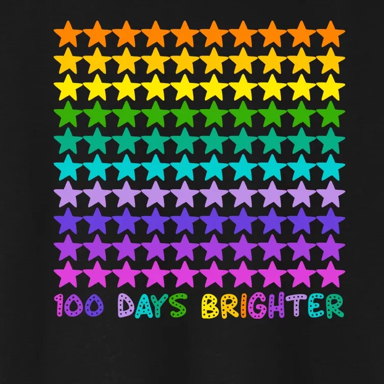 100 Days Of School Brighter Rainbow Star Women's Crop Top Tee