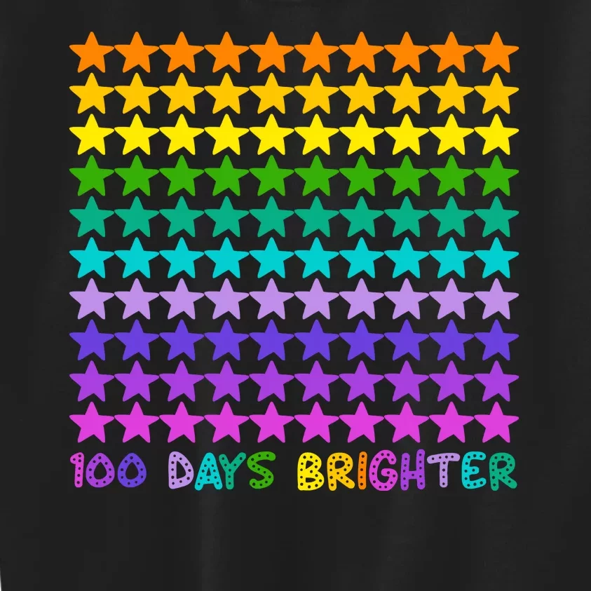 100 Days Of School Brighter Rainbow Star Kids Sweatshirt