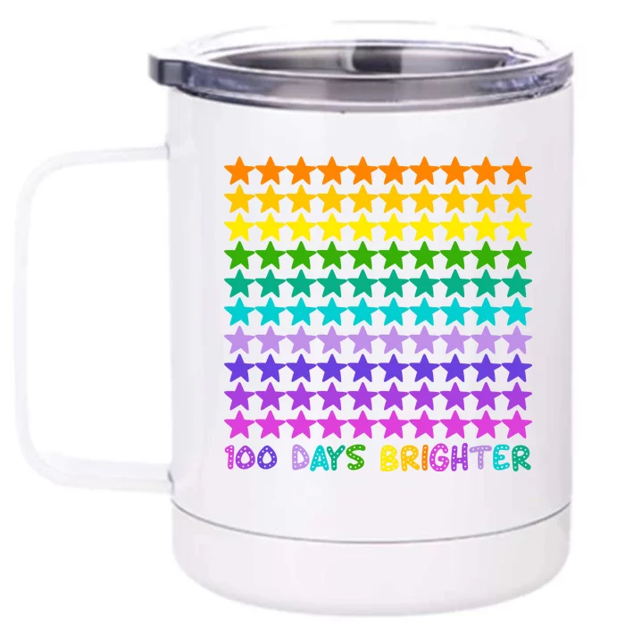 100 Days Of School Brighter Rainbow Star Front & Back 12oz Stainless Steel Tumbler Cup