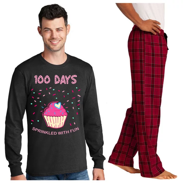 100 Days Of School Sprinkled With Fun Cupcake Long Sleeve Pajama Set