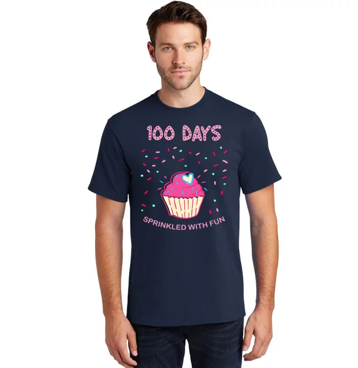 100 Days Of School Sprinkled With Fun Cupcake Tall T-Shirt