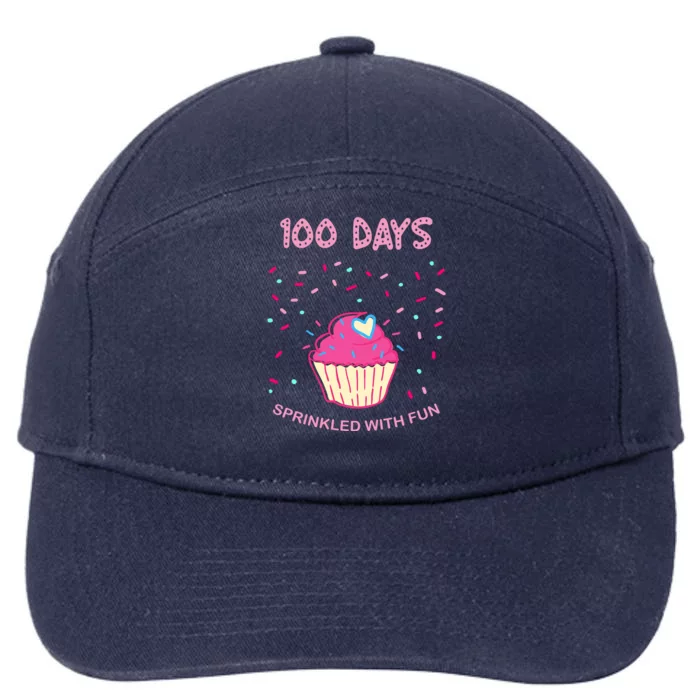 100 Days Of School Sprinkled With Fun Cupcake 7-Panel Snapback Hat