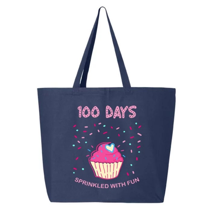 100 Days Of School Sprinkled With Fun Cupcake 25L Jumbo Tote