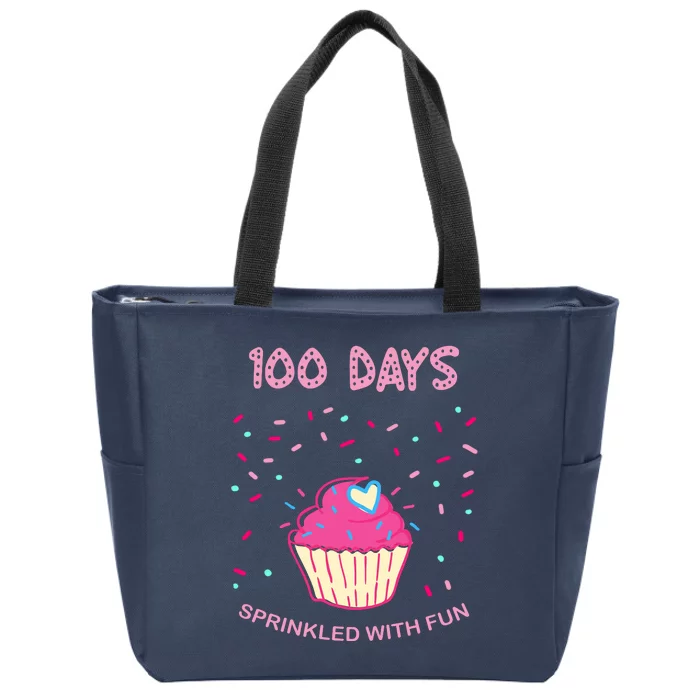 100 Days Of School Sprinkled With Fun Cupcake Zip Tote Bag