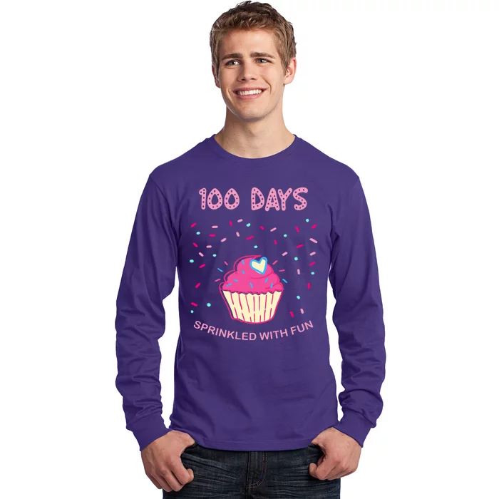 100 Days Of School Sprinkled With Fun Cupcake Long Sleeve Shirt