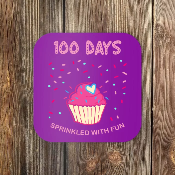 100 Days Of School Sprinkled With Fun Cupcake Coaster