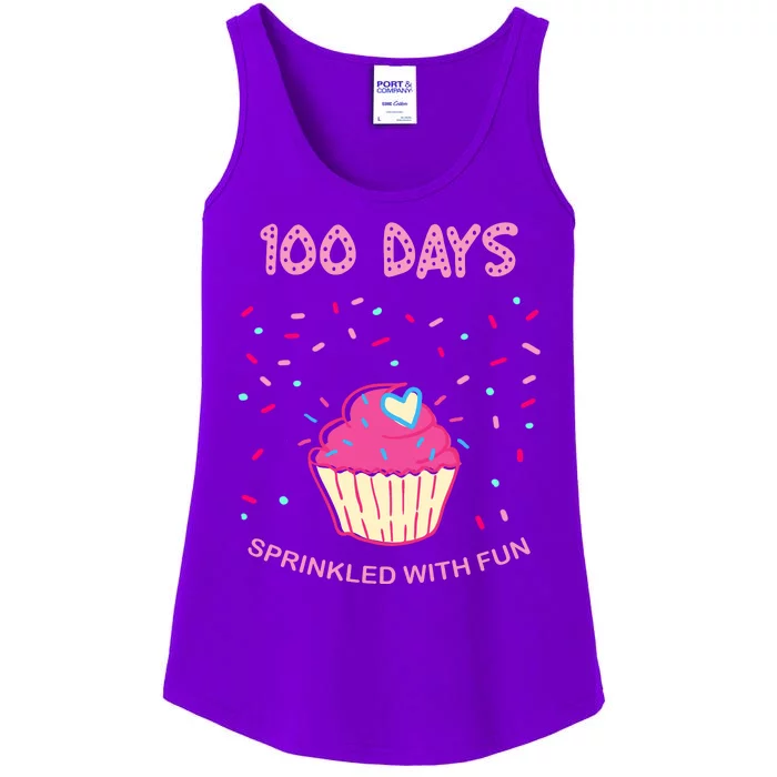 100 Days Of School Sprinkled With Fun Cupcake Ladies Essential Tank