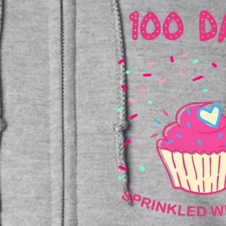 100 Days Of School Sprinkled With Fun Cupcake Full Zip Hoodie