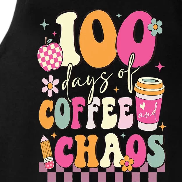 100 Days Of School Coffee Lover 100th Day Of School Teacher Ladies Tri-Blend Wicking Tank