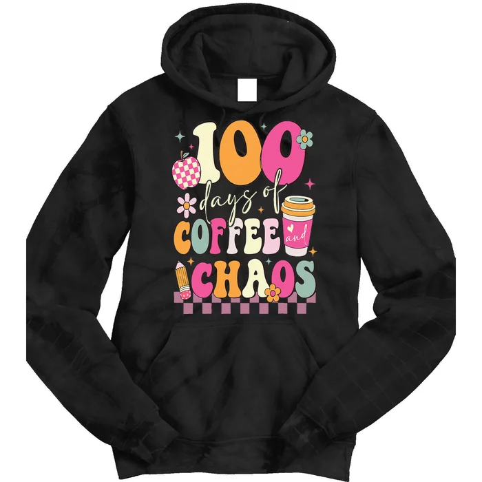 100 Days Of School Coffee Lover 100th Day Of School Teacher Tie Dye Hoodie