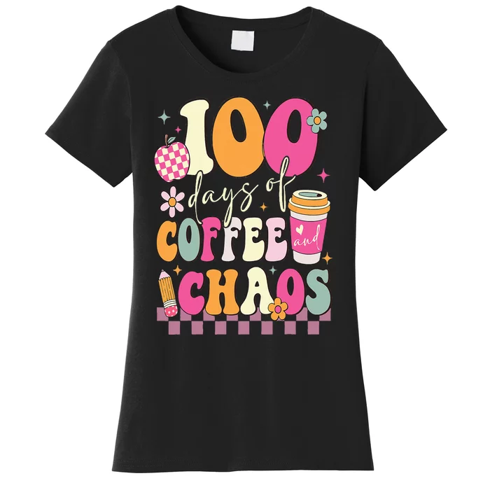 100 Days Of School Coffee Lover 100th Day Of School Teacher Women's T-Shirt