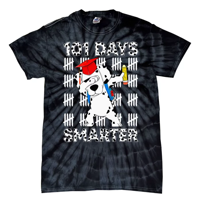 100 Days Of School Dalmatian Dog Boy 100th Day Of School Tie-Dye T-Shirt