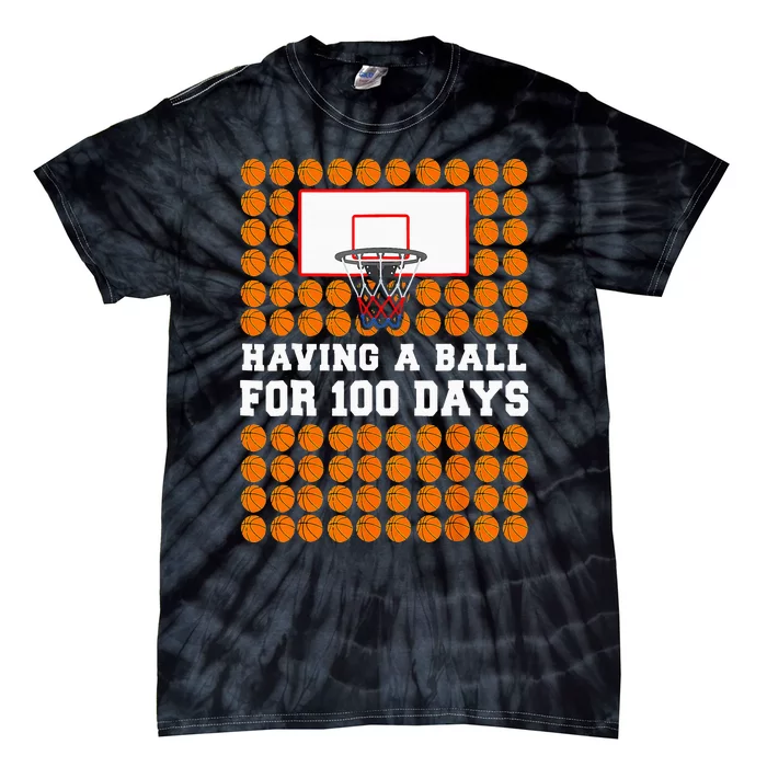 100 Days Of School Basketball 100th Day Balls For Boy Tie-Dye T-Shirt