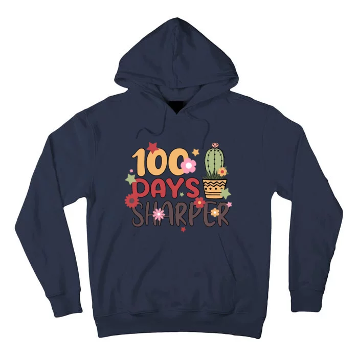 100 Days Of Shool 100 Days Of Sharper Cactus Student Tall Hoodie