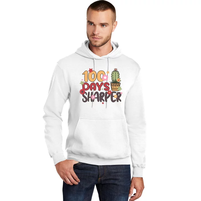 100 Days Of Shool 100 Days Of Sharper Cactus Student Hoodie