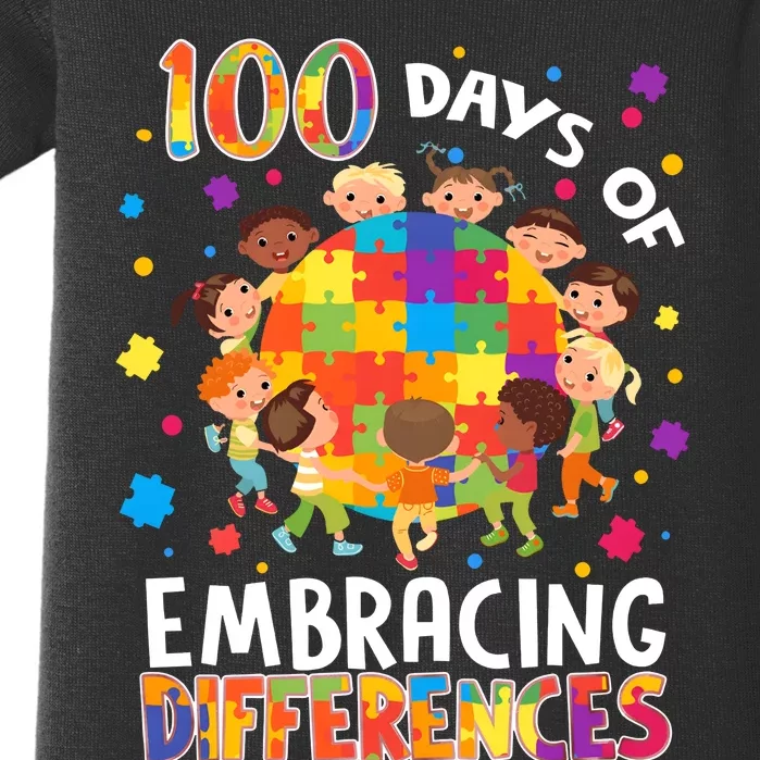 100 Days Of Embracing Differences Autism Awareness Baby Bodysuit