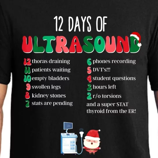 12 Days Of Ultrasound Tech Sonographer Christmas Women Pajama Set