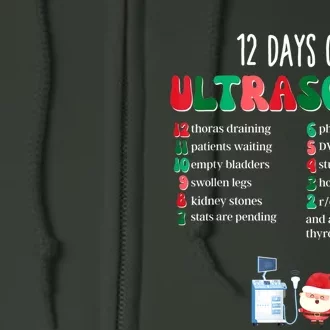 12 Days Of Ultrasound Tech Sonographer Christmas Women Full Zip Hoodie