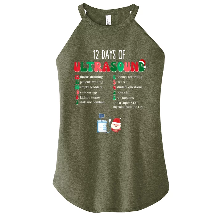 12 Days Of Ultrasound Tech Sonographer Christmas Women Women’s Perfect Tri Rocker Tank