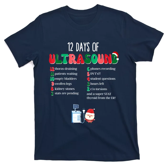 12 Days Of Ultrasound Tech Sonographer Christmas Women T-Shirt