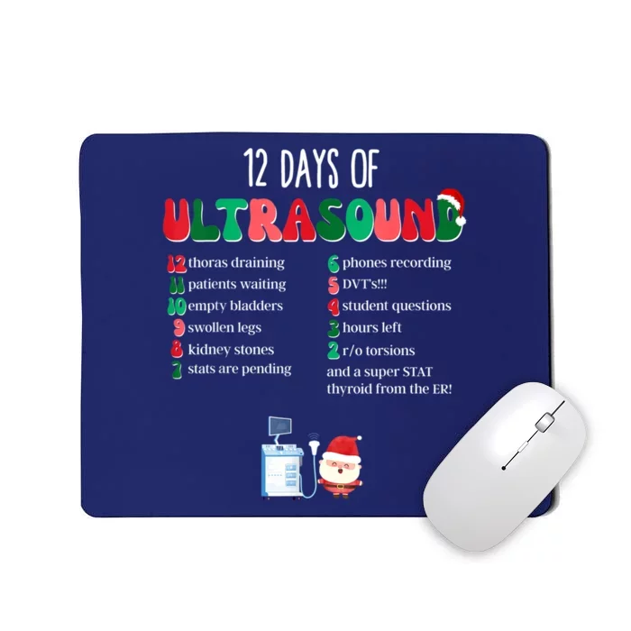 12 Days Of Ultrasound Tech Sonographer Christmas Women Mousepad