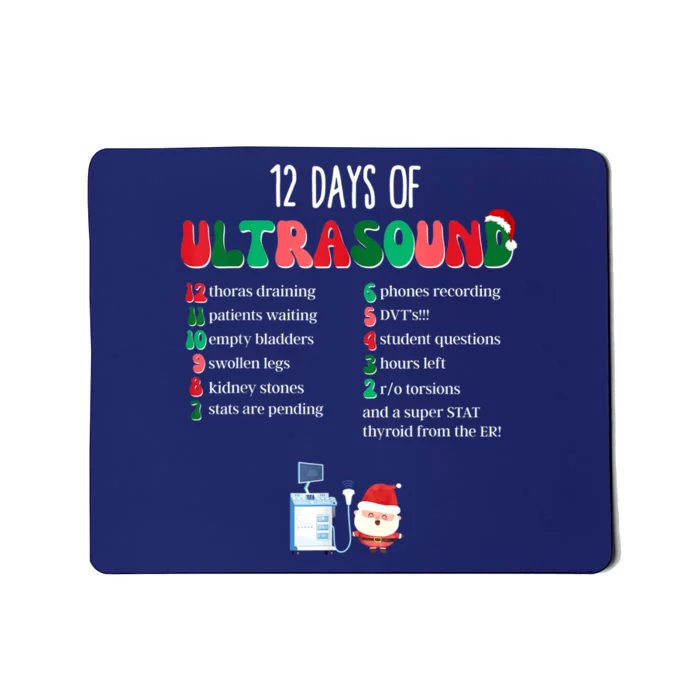 12 Days Of Ultrasound Tech Sonographer Christmas Women Mousepad