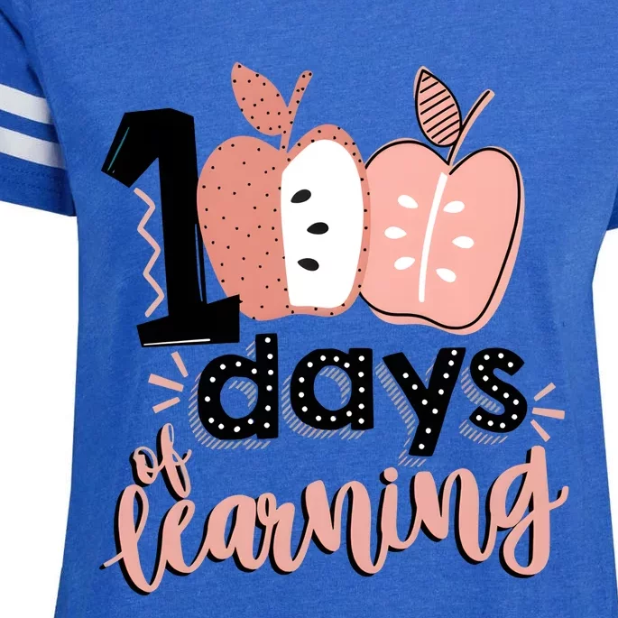 100 Days Of Learning Back To School Enza Ladies Jersey Football T-Shirt