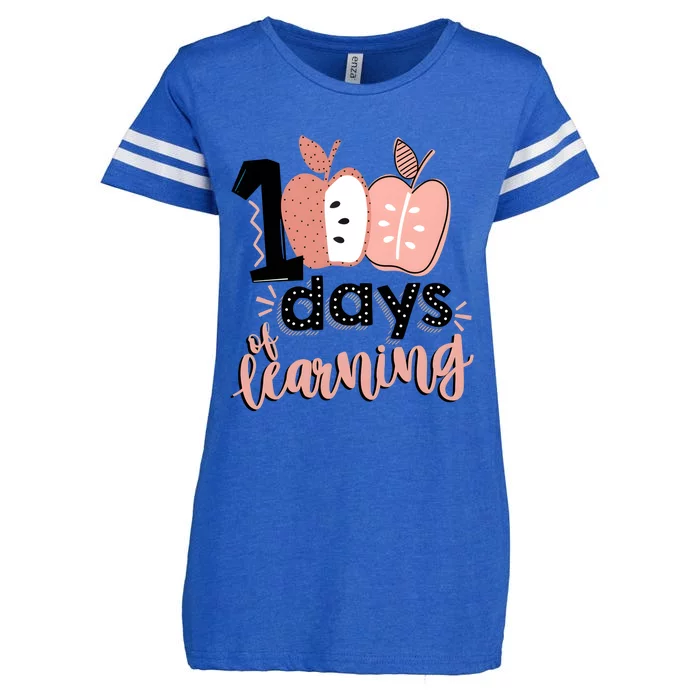 100 Days Of Learning Back To School Enza Ladies Jersey Football T-Shirt