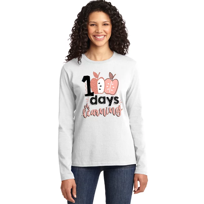 100 Days Of Learning Back To School Ladies Long Sleeve Shirt