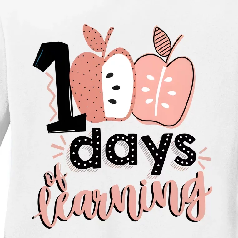 100 Days Of Learning Back To School Ladies Long Sleeve Shirt