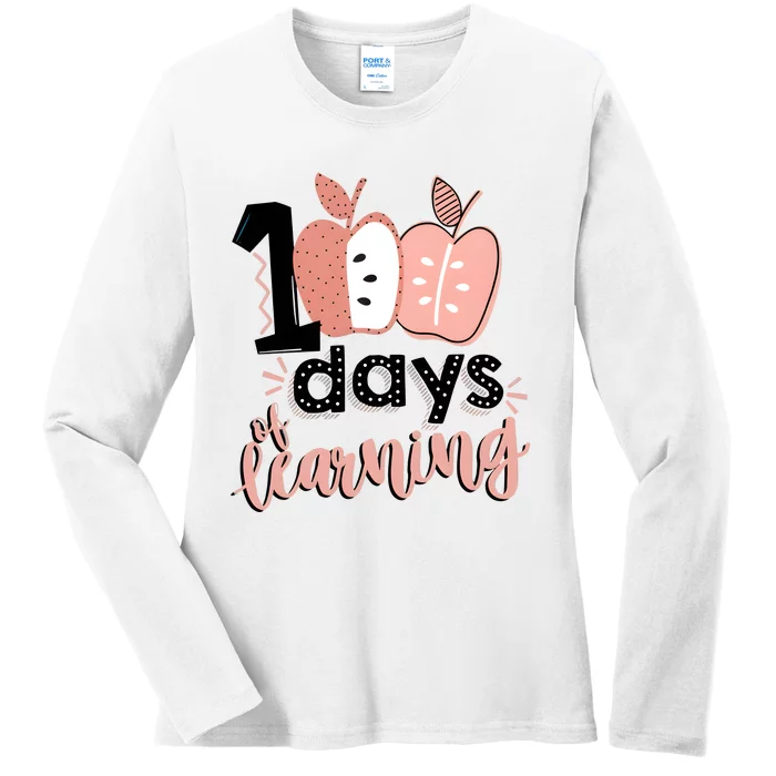 100 Days Of Learning Back To School Ladies Long Sleeve Shirt