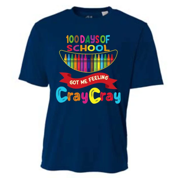 100 Days Of School Got Me Feeling Cray Cray Cooling Performance Crew T-Shirt