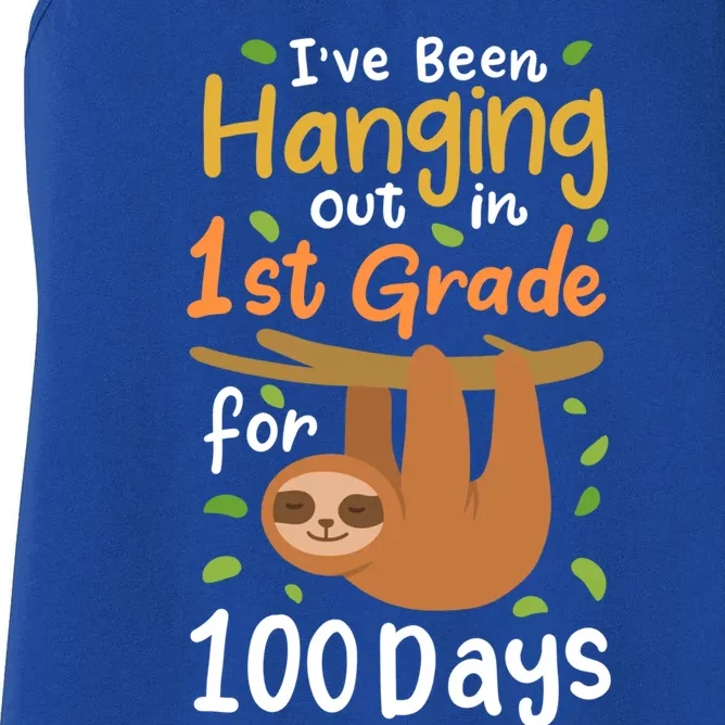 100 Days Of School Sloth 1St Grade Student Cute Gift Women's Racerback Tank