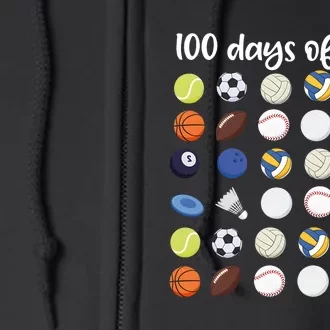 100th Days Of School Pe Teacher Full Zip Hoodie