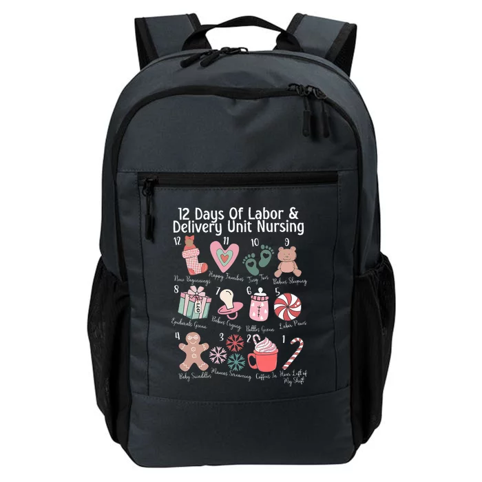 12 Days Of Labor and Delivery Unit Nursing Nurse Christmas Daily Commute Backpack