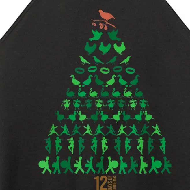 12 Days Of Christmas Tree Classic Holiday Christmas Carol Women’s Perfect Tri Rocker Tank