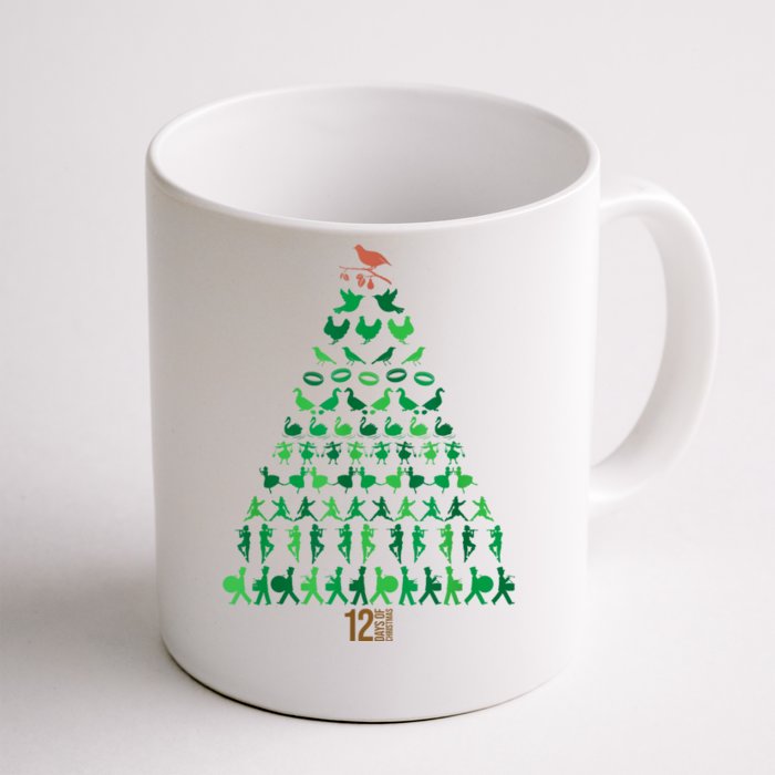 12 Days Of Christmas Tree Classic Holiday Christmas Carol Front & Back Coffee Mug