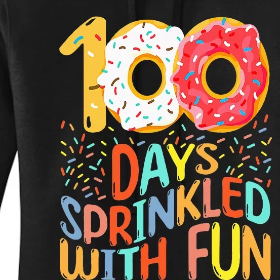 100 Days Of School Kindergarten 100th Day Of Women's Pullover Hoodie