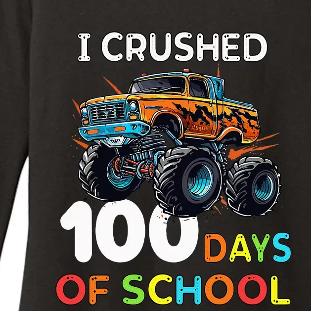 100 Days Of School Monster Truck 100th Day Of School Womens CVC Long Sleeve Shirt