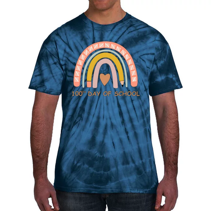 100th Day Of School Rainbow Teacher Tie-Dye T-Shirt