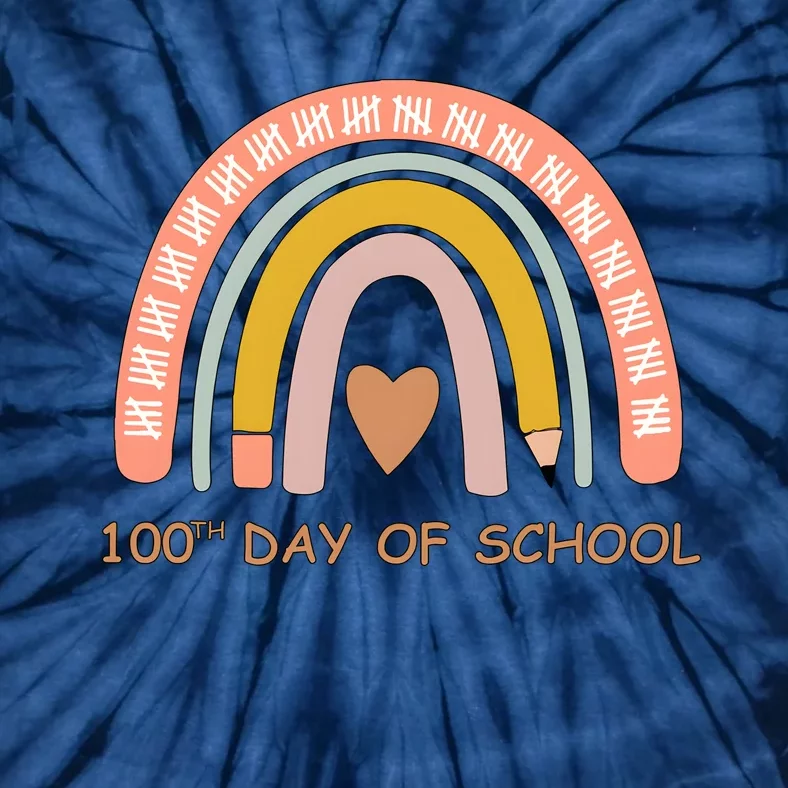 100th Day Of School Rainbow Teacher Tie-Dye T-Shirt