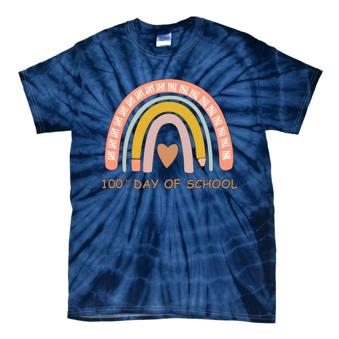 100th Day Of School Rainbow Teacher Tie-Dye T-Shirt