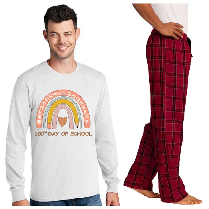 100th Day Of School Rainbow Teacher Long Sleeve Pajama Set