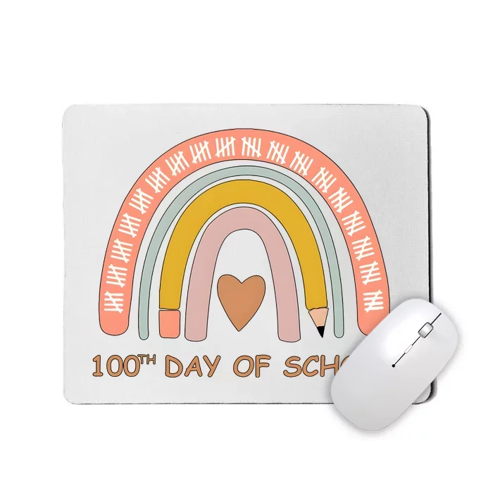 100th Day Of School Rainbow Teacher Mousepad