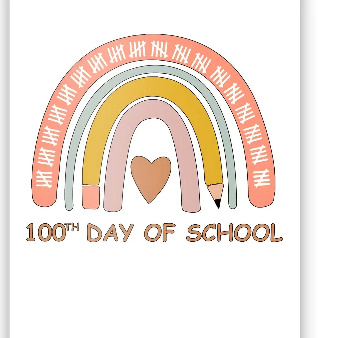 100th Day Of School Rainbow Teacher Poster