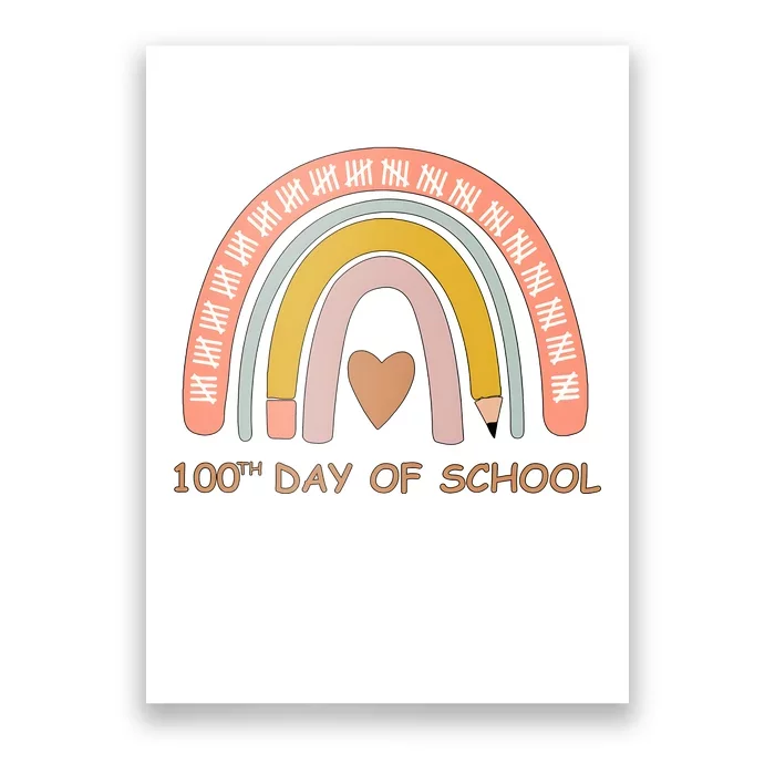 100th Day Of School Rainbow Teacher Poster