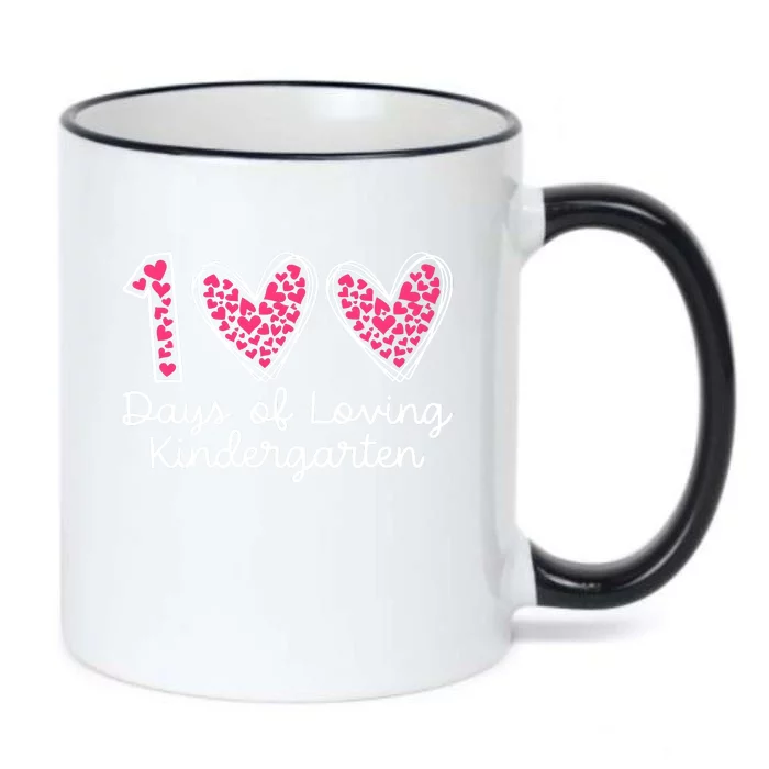 100 Days Of Loving Kindergarten 100 Days Of School Celebration Black Color Changing Mug