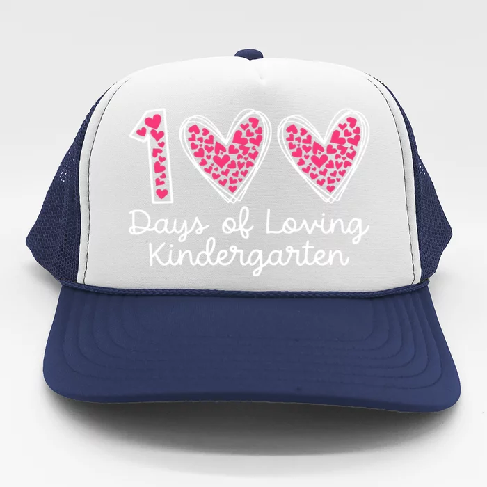 100 Days Of Loving Kindergarten 100 Days Of School Celebration Trucker Hat