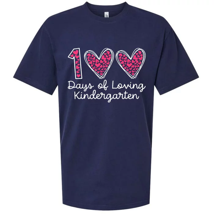 100 Days Of Loving Kindergarten 100 Days Of School Celebration Sueded Cloud Jersey T-Shirt